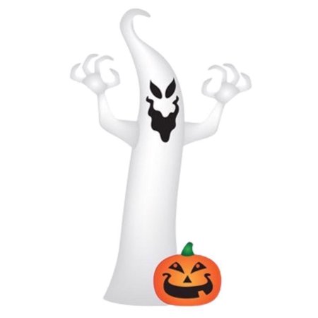 GEMMY Airblown 9 ft. LED Prelit Ghost and Pumpkin Inflatable 229617